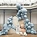 IHEPYQ Double Stuffed Dusty Blue Balloons Complete Slate Blue Balloon Arch Kit with Various Sizes 18in 12in 5in Perfect for Birthdays Baby Showers Gender Reveals and Neutral Parties - Image 2