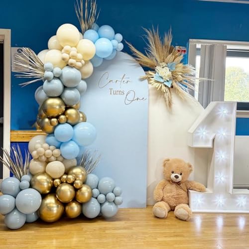 IHEPYQ Double Stuffed Dusty Blue Balloons Complete Slate Blue Balloon Arch Kit with Various Sizes 18in 12in 5in Perfect for Birthdays Baby Showers Gender Reveals and Neutral Parties - Image 5