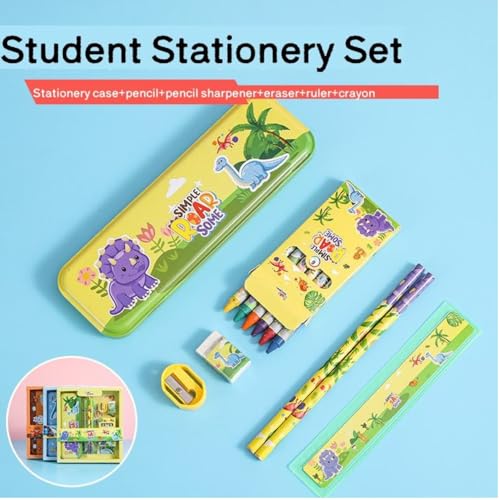 Tusmad Stationery Set for Kids – 12 Pcs School Supplies Kit with Pencil Case, Pencils, Eraser, Sharpener, Ruler & More – Cute Return Gift for Girls Ages 6–12 Years (Blue Color) - Image 4
