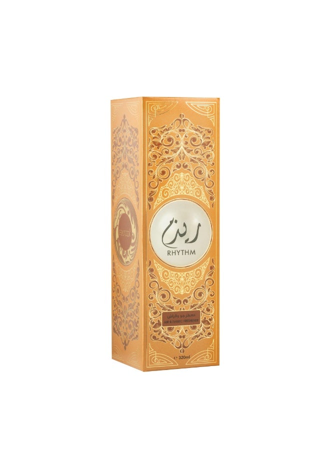 Hamidi Rhythm Air & Fabric Freshener Spray 320ml – Pear, Bergamot, Lotus, Jasmine & Musk Fragrance, Long-Lasting Odor Neutralizer for Home, Office, Curtains & Upholstery - Image 2