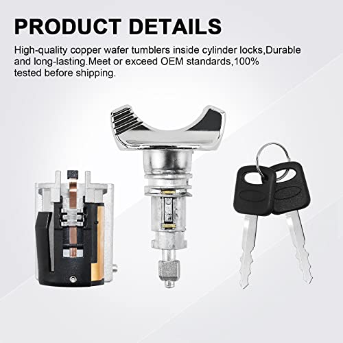 DORAIBACE C-42-150+DP-42-122 Chrome Ignition Switch Lock Cylinder&2 Chrome Door Locks Cylinders W/2 Keys for Ford F150/F250/F350 Pickup 1992-95, Bronco,E150/250/350 1992-95,Ranger 1995& Mercury Grand Marquis - Image 5