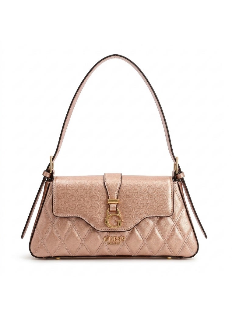 GUESS Adi Flap Shoulder Bag – Dusty Rose | Quilted Faux Leather Crossbody - Image 1