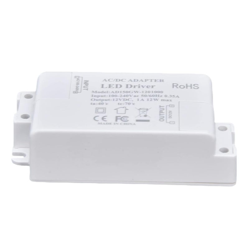 Low Voltage Transformer Led Driver Power Supply, 12W AC100-240V to DC12V 1A Compact Size - Safety Enclosed Design, Overcurrent Protection, Ideal for Indoor LED Lighting - Image 5