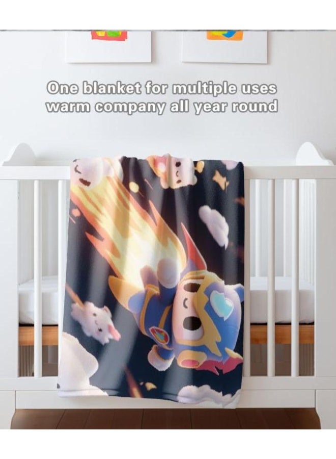 عام بطانية رقيقة من الفانيلا الكرتونية للأطفال والرضع (دافئة ومريحة، ومناسبة للنوم والألعاب) 70 سم * 100 سم - Image 5