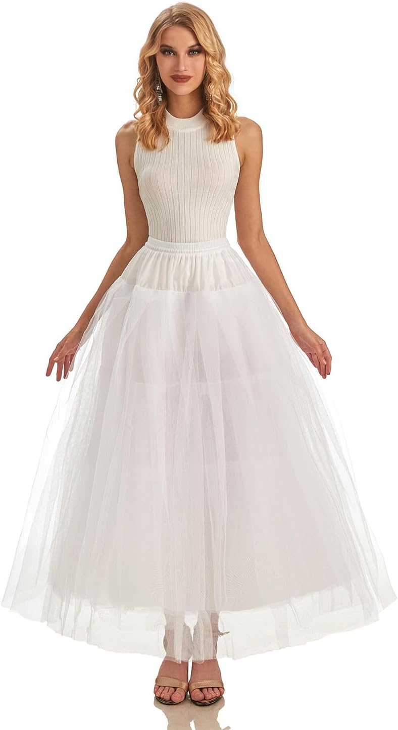 AWSALE Hoopless Petticoat Crinoline Slip Underskirt for Bridal Wedding Dress WPT109 - Image 1