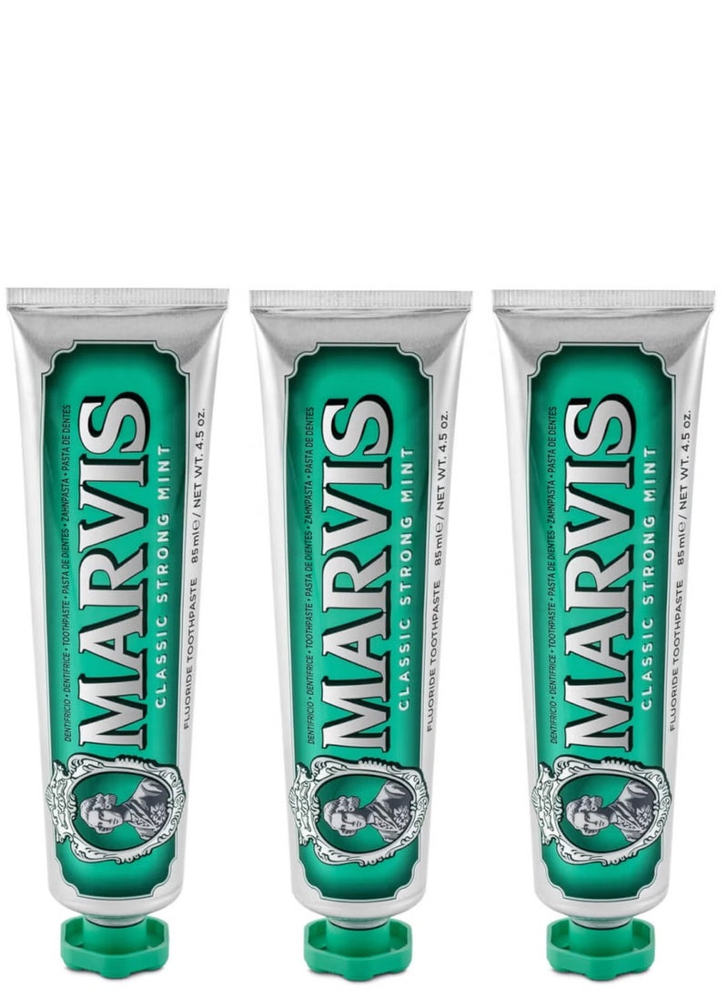 Marvis - Marvis Classic Strong Mint Toothpaste Bundle (3x85ml) - Image 1