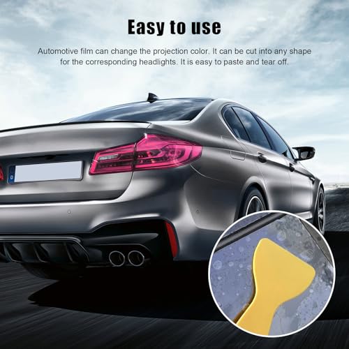 Suvnie 12 × 48 Inch Car Light Tint Film, Shiny Chameleon Headlights Tail Lights Fog Lights Films with Squeeze & Cutter, Self Adhesive Vinyl Film Sticker Sheet Roll Car Accessories (Pink) - Image 5