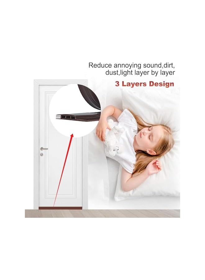 The Bros Door Draft Stopper, Waterproof Bottom Door Sweep Weather Stripping, Soundproof Adjustable Adhesive Under Door Draft Blocker Insulator, Door Seal for Exterior Interior Doors (Brown) - Image 2