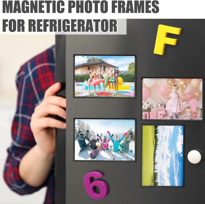Gilprop 30 Pcs Magnetic Label Holders Pallet Rack 5.3 x 3.7 Inch Magnetic Labels for Shelving Clear Business Card Holders with Magnet File Cabinet Holder Magnet for Whiteboard Bins Office Gift(Black) - Image 5