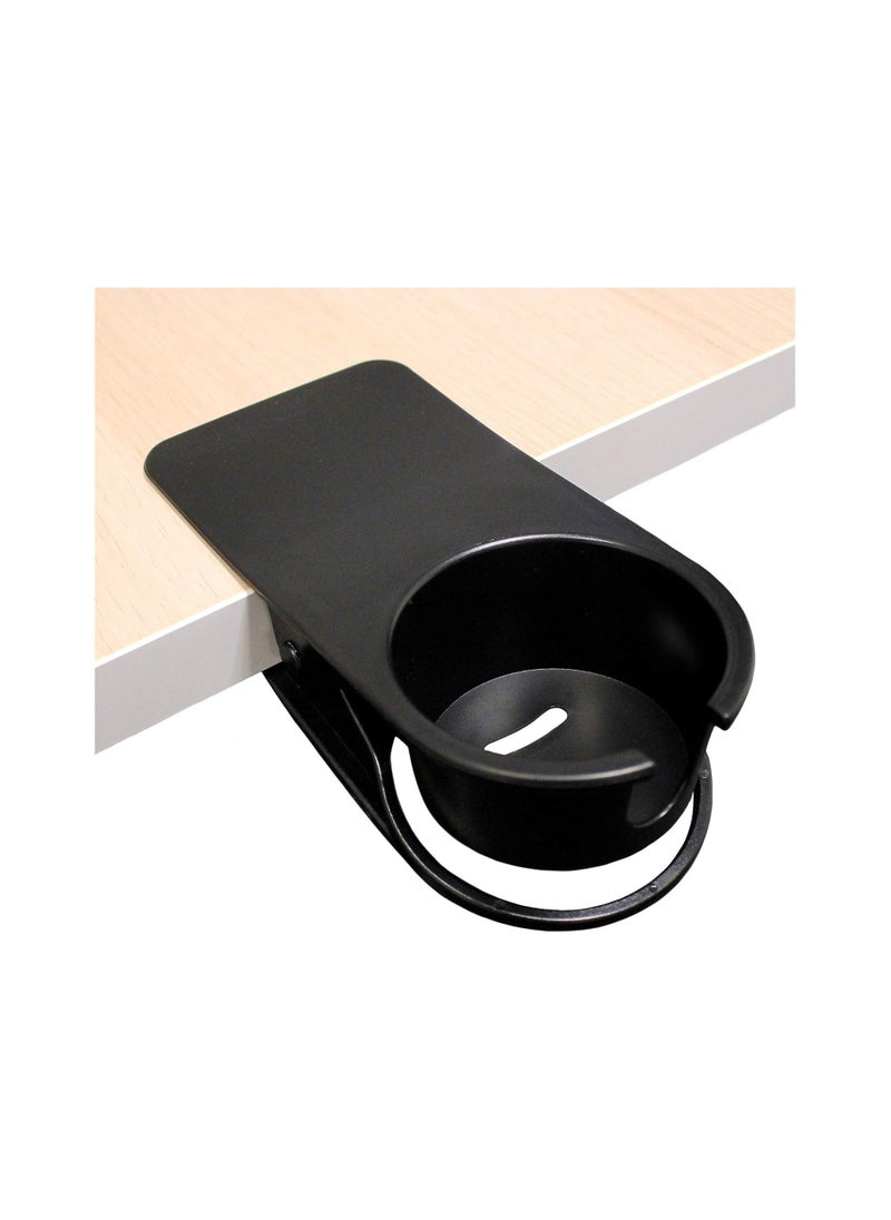 Generic Table Drink Cup Holder Clip Desk Bottle Cup Stand Prevent Water Spillage Desk Side Clip for Water Drink Beverage Soda Coffee Mug Holder Saucer Clip 2Pcs Black  - Image 4