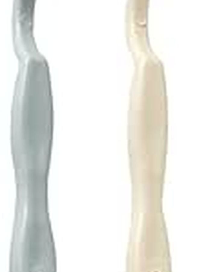 Dual Color Shoe Brush Set Soft Bristles for Shoes Floors Bathtubs Beige Grey - Image 1