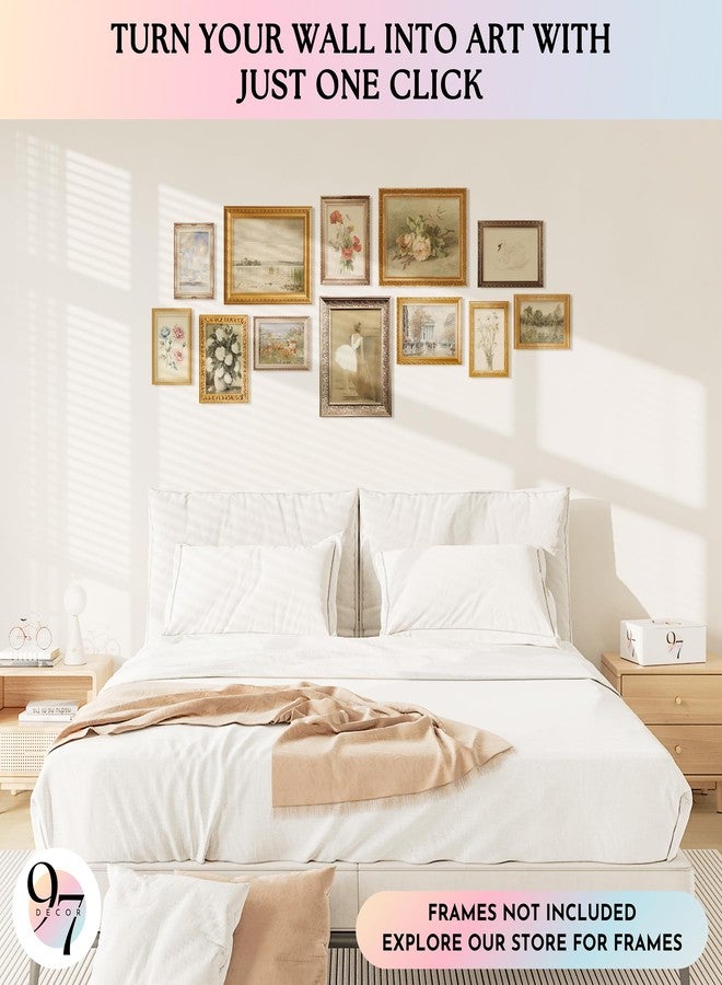 97 Decor 97 ديكور فرنسي للمنزل - ملصقات جدارية فنية ريفية فرنسية، صور زهور عتيقة، مطبوعات جدارية فنية عتيقة، لوحات مناظر طبيعية لتزيين غرف النوم (بدون إطار) - Image 3