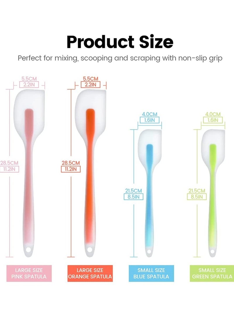 KASTWAVE 4 Pcs Silicone Spatula Set, Heat Resistant Silicone Spatula Scraper Kitchen Utensils for Baking, Cooking, and Mixing High Heat Resistant Rubber Non Stick - Image 5
