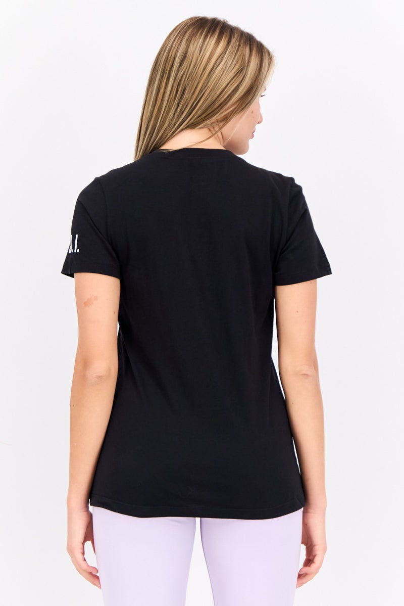 Nike تي شيرت رياضي نسائي قصير الأكمام فيت خارجي، أسود - Image 3