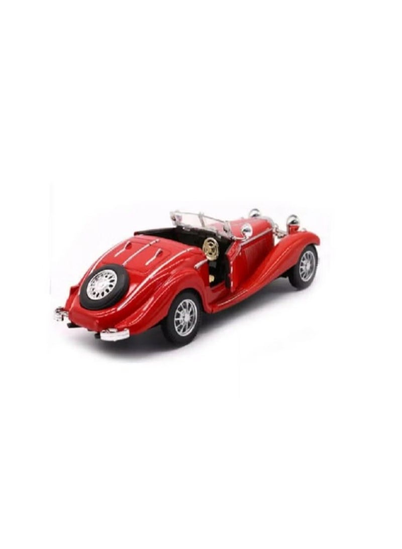 سيارات نموذجية كلاسيكية قديمة معدنية مصنوعة من الصلب بأبعاد 1:28 مع خاصية السحب للخلف، هدية تذكارية (باللون الأحمر، الطول 6.5 بوصة/16.8 سم) - Image 5