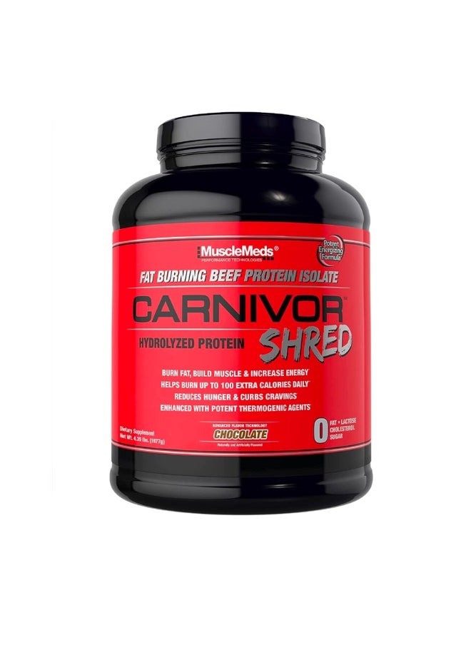 MUSCLEMEDS Carnivore Shred Fat Burning Beef Protein Isolate Chocolate Flavor 56 Servings  - Image 1
