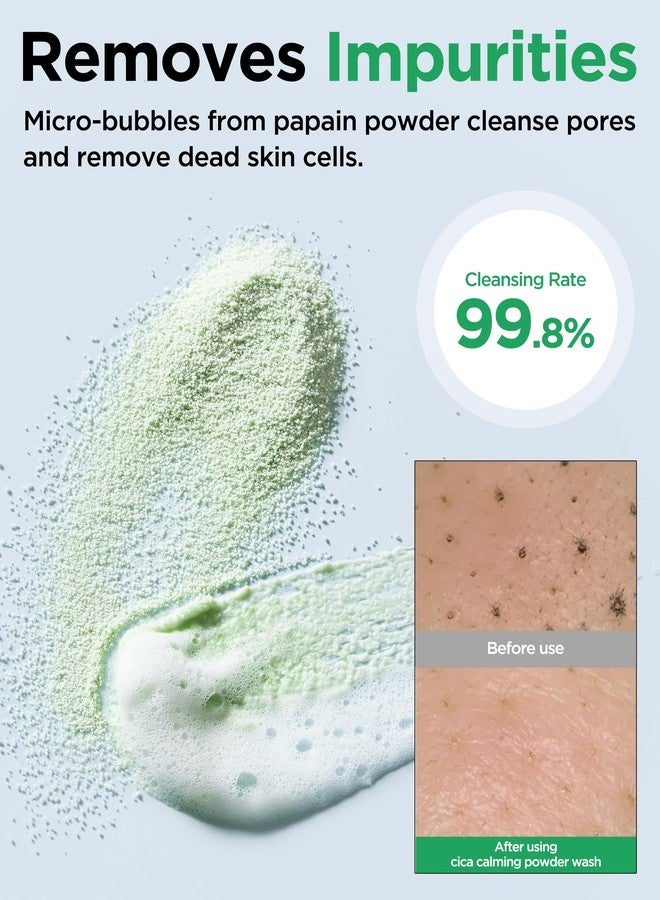 TOCOBO Cica Calming Powder Wash - Korean Enzyme Face Cleanser with Cica, Tea Tree & Papain - Hypoallergenic Low pH Powder Cleanser for Sensitive Skin, Pore Purifying & Exfoliating,. 1.69 oz. - Image 4