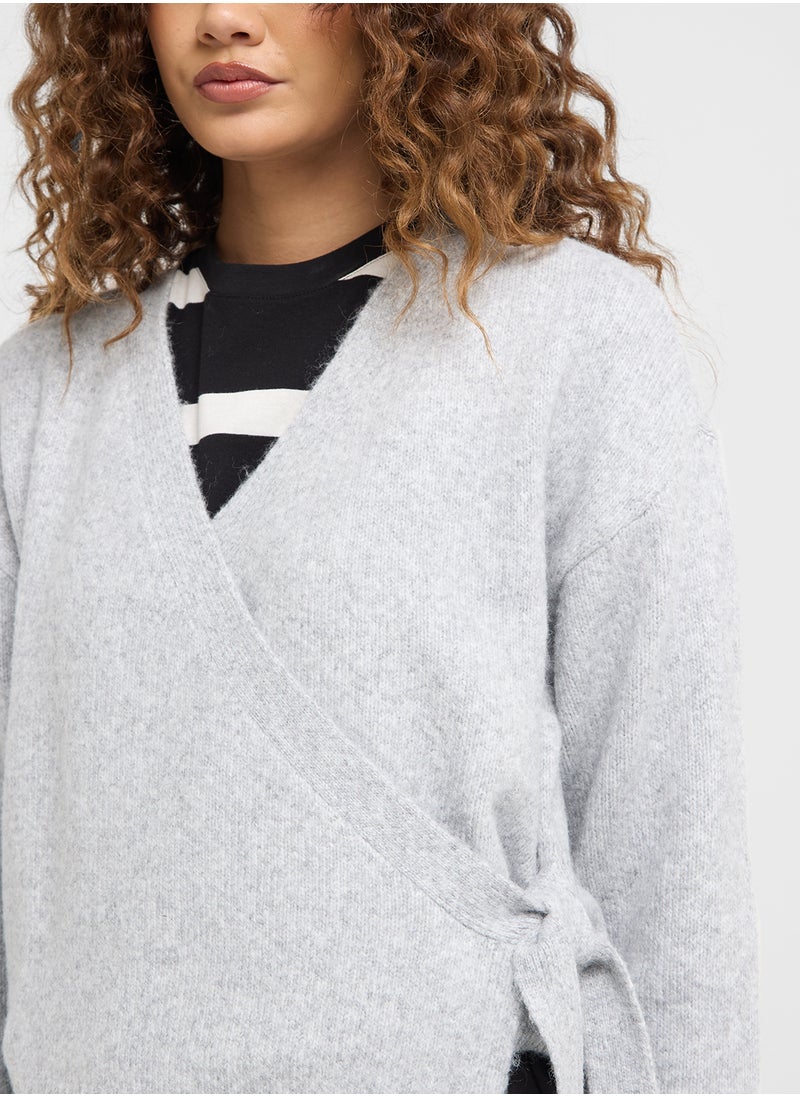 ONLY Bow Detailed Wrap Cardigan  - Image 3