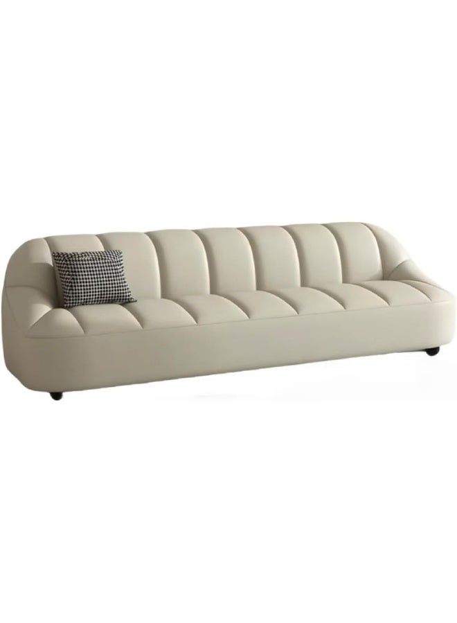 Zayn comforts Stylish Off-White Leather Sofa - 3-Seater - Image 3