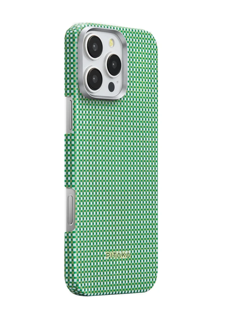 PITAKA iPhone 16 Pro Max Ultra Slim Case / MagSafe Compatible / 3D Grip Textured / Raised Camera Lip / Drop and Damage Protection - Forest Green