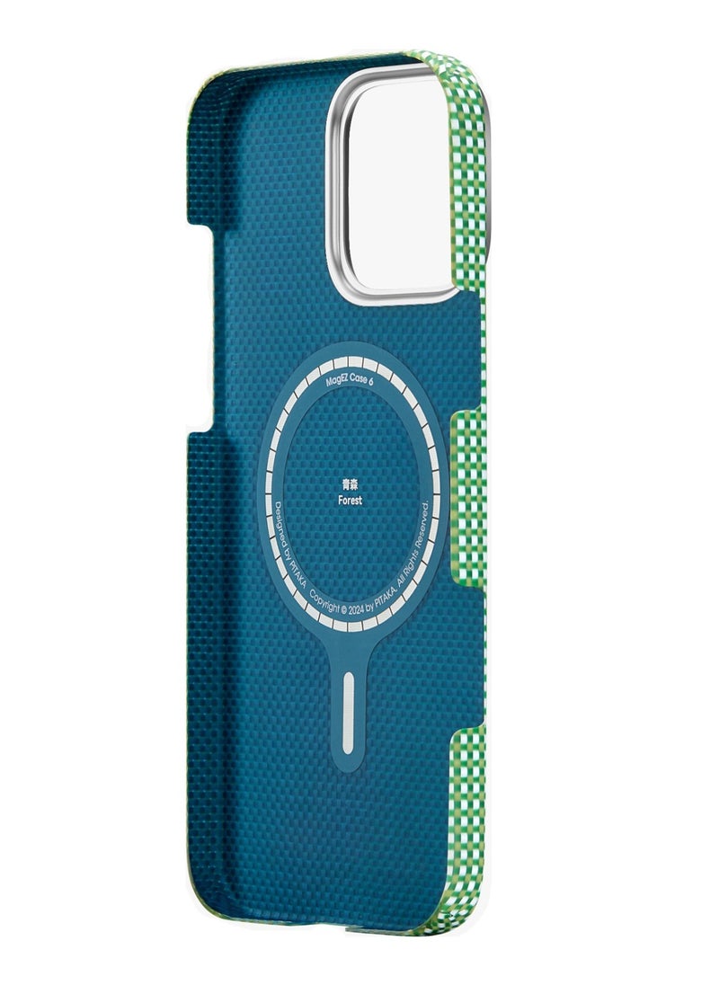 PITAKA - iPhone 16 Pro Max Ultra Slim Case / MagSafe Compatible / 3D Grip Textured / Raised Camera Lip / Drop and Damage Protection - Forest Green - Image 1