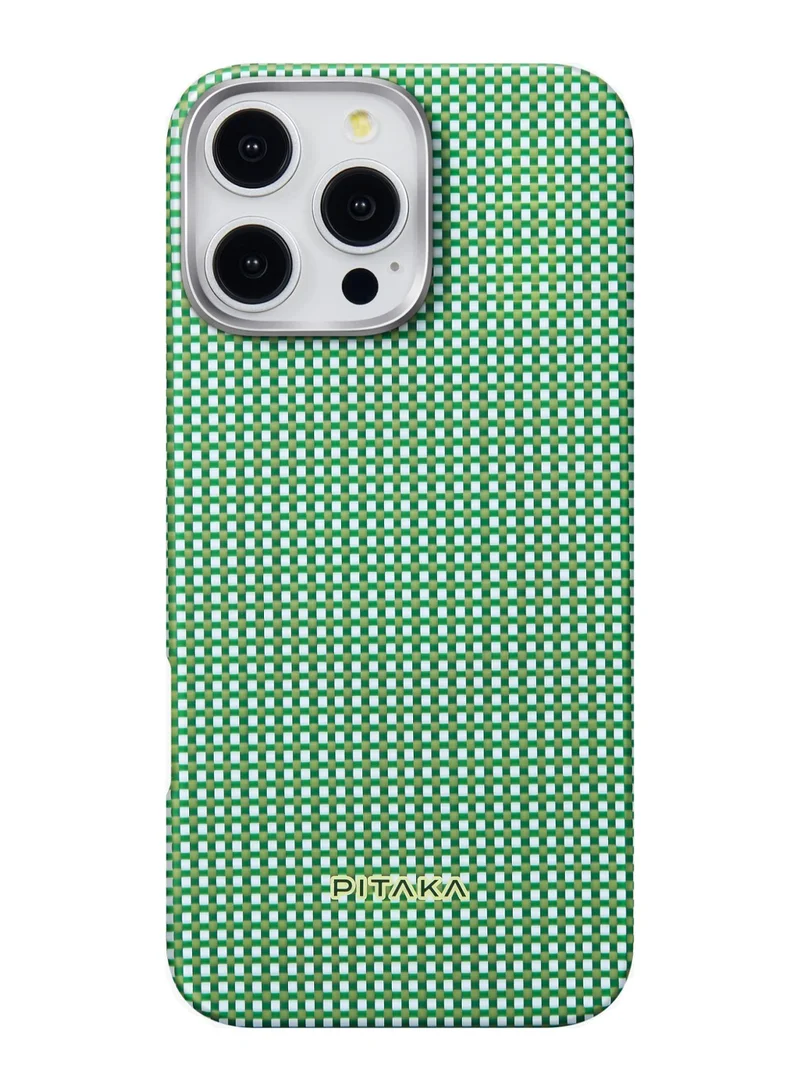 PITAKA iPhone 16 Pro Max Ultra Slim Case / MagSafe Compatible / 3D Grip Textured / Raised Camera Lip / Drop and Damage Protection - Forest Green