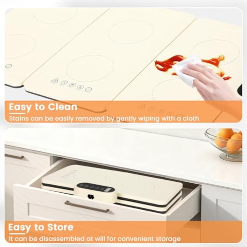 Electric Warming Trays for Buffets Party, Warming Mat for Food 8 Temperature Settings, 12H Timer, Heating Mat for Food, Portable, Child Lock, Food Warming Mats for Countertop Gathering Sabbath - Image 5