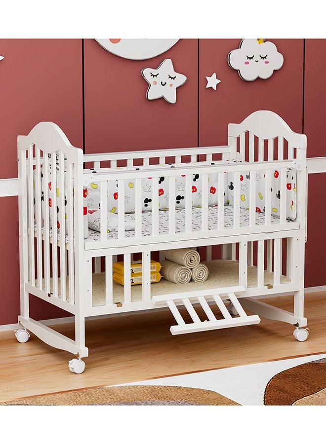 FUN MOMENT Classic And Elegant Baby Cot With Storage Space and mosquito net130 x 70 cm - Image 2