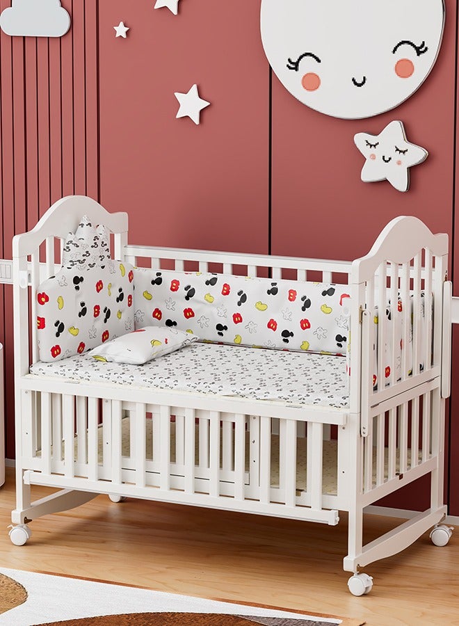 FUN MOMENT Classic And Elegant Baby Cot With Storage Space and mosquito net130 x 70 cm - Image 1