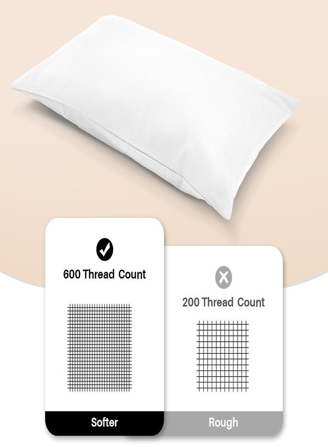 Warmstar 100% Cotton Toddler Pillowcase Set of 2, 600 Thread Count 13x18 Toddler Pillowcases Soft & Breathable, Cotton Travel Pillow Case Cover 13"x 18" with Envelope Closure,White - Image 3