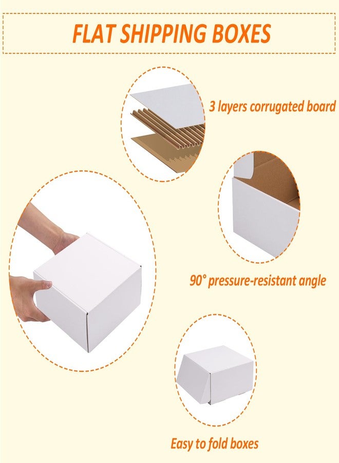 HORLIMER 9x9x4 inches Shipping Boxes Set of 25, White Corrugated Cardboard Box Literature Mailer - Image 3
