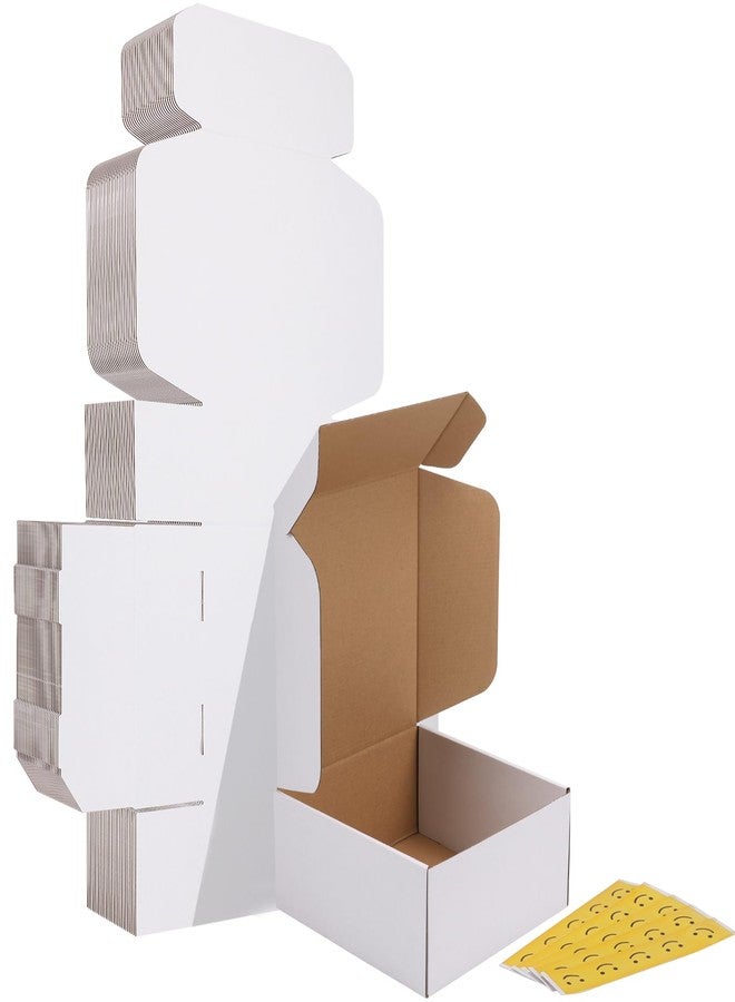 HORLIMER 9x9x4 inches Shipping Boxes Set of 25, White Corrugated Cardboard Box Literature Mailer - Image 1