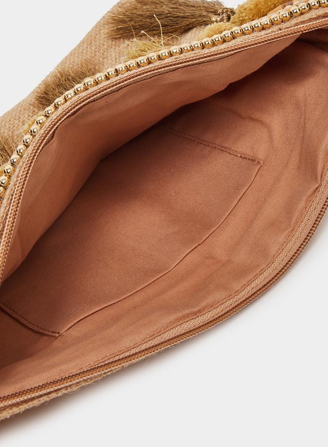 Styli Embroidered Tassel Clutch - Image 4
