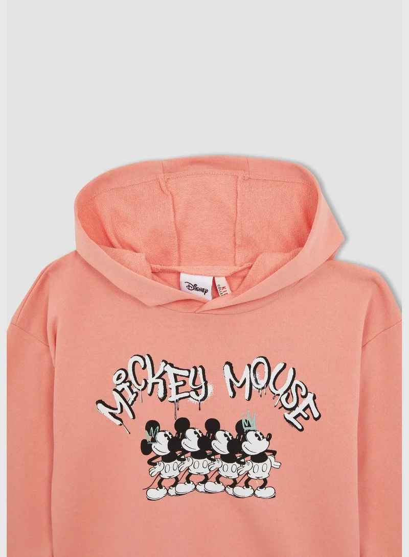 DeFacto Mickey Mouse Licenced Relax Fit Crew Neck Long Sleeve Hoodie
