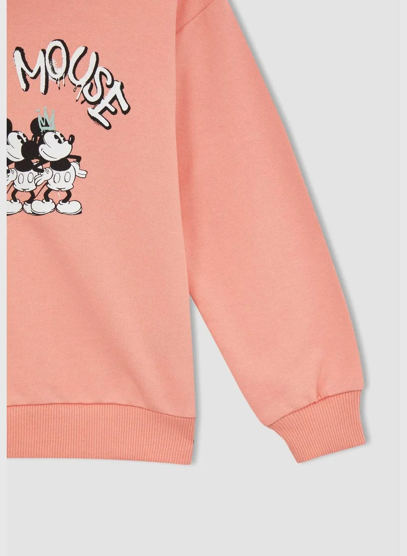 DeFacto Mickey Mouse Licenced Relax Fit Crew Neck Long Sleeve Hoodie