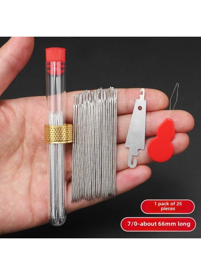 Household Eye Needle Sewing Needle Special Long Needle Thick Needle Big Nose Needle Large Hole Steel Needle For Old People Hand Sewing Needle-Color:6.6cm Long Free Gifts  - Image 1