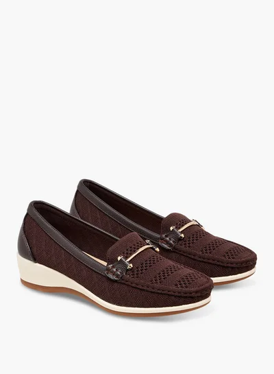 فلورا بيلا من شو إكسبرس Metal Accent Slip-On Wedge Heel Loafers