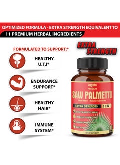 agobi Premium Saw Palmetto Capsules - Combined with Ashwagandha, Turmeric, Tribulus, Maca, Green Tea, Ginger, Holy Basil & More - Natural Prostate Support - 90 Capsules 3-Month Supply  - Image 3