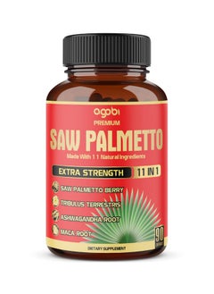 agobi Premium Saw Palmetto Capsules - Combined with Ashwagandha, Turmeric, Tribulus, Maca, Green Tea, Ginger, Holy Basil & More - Natural Prostate Support - 90 Capsules 3-Month Supply  - Image 1