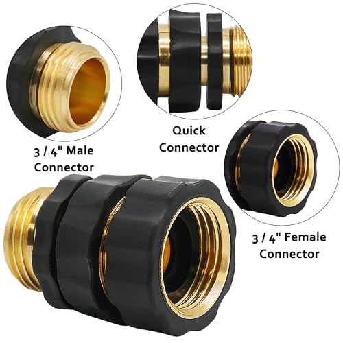 Lifynste 3/4 Inch Garden Hose Quick Connector Fittings, Easy Connector Fitting, Male and Female Set, (4) - Image 2