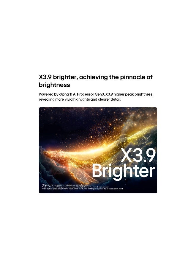 LG 65 inch LG OLED evo AI G6 4K Smart TV, 144HZ, α11 AI Processor 4K Gen3, Dolby Vision / HDR10 / HLG, Model 2026 , 2 Years Warranty, OLED65G66LW black - Image 5