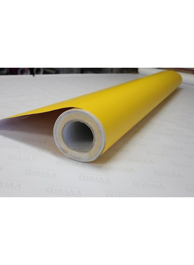VViViD Yellow Carbon Fiber 60" x 1ft Car Wrap Vinyl Roll with Air Release 3MIL-8 - Image 5