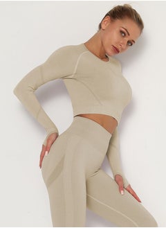 Women Quick Dry Breathable Yoga Long Sleeves T-Shirt Khai