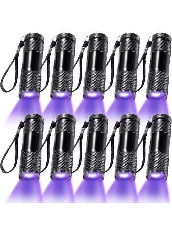 Roceei 10-Piece UV Blacklight Flashlights, LED Flashlights, Compact, Portable, Non-Slip Grip, Purple Light, Detects Pet Stains, Urine, Scorpions, Currency, ID Cards, Gas Leaks - Image 1