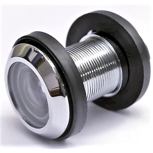 RiseOm Brass Door Peephole (Door Eye) 180 Degree Viewer for Main Doors (Polished Chrome) - Image 1