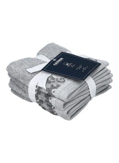 Cannon 4-Piece Super Soft Cotton Jacquard Towel Set Light Grey 33 x 33 cm F-T-CN-E25-JQ-LGY  - Image 2