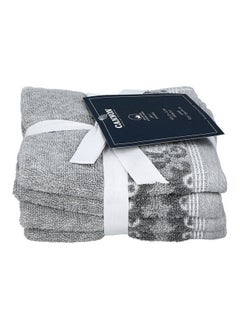Cannon 4-Piece Super Soft Cotton Jacquard Towel Set Light Grey 33 x 33 cm F-T-CN-E25-JQ-LGY  - Image 3