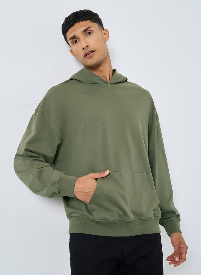 ستايلي هودي فليس واسع بتطريز خلفي - Image 3