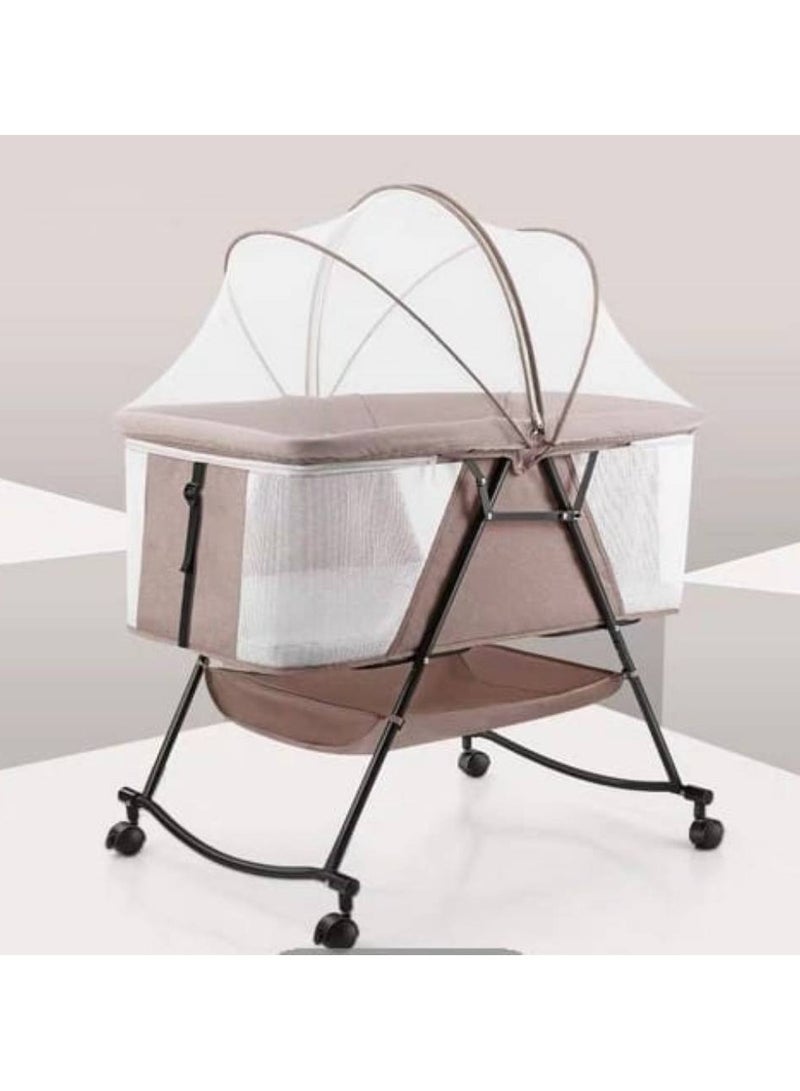 Portable Foldable Baby Bed for Newborn Infant Cradle Newborn Bed Multifunctional Sleep Rocking Bed with Mosquito Net - Image 1