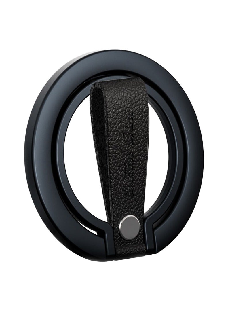 GREEN LION Magnetic Grip Stand / Leather Finger Strap / Two-Sided Magnetic / 180° Ideal Viewing Angles / Exquisite Craftsmanship / Multi-View Flip / 360° Rotation / 3500gs Force Strong Magnet / Magnetic Stand / Dashboard Mount / Car Mount / Mobile Holder For Car - Blue - Image 1